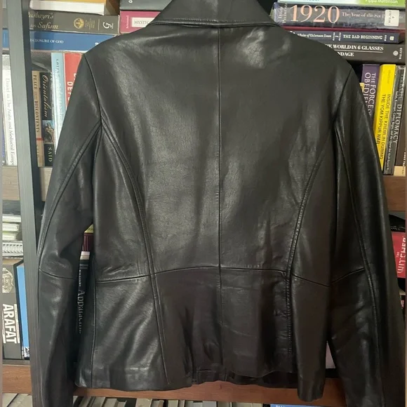 Kenneth Cole Reaction Black Leather Jacket - Picture 3 of 13